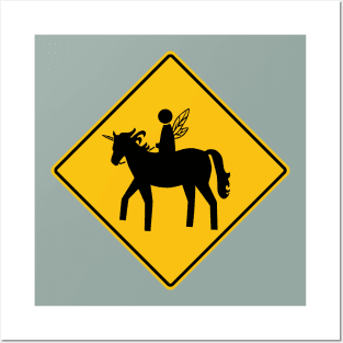 Fairy and Unicorn Crossing Posters and Art